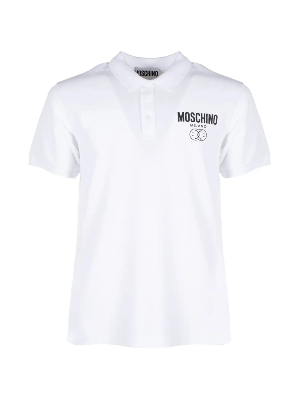 Double Smile Piqué Polo Shirt by Moschino