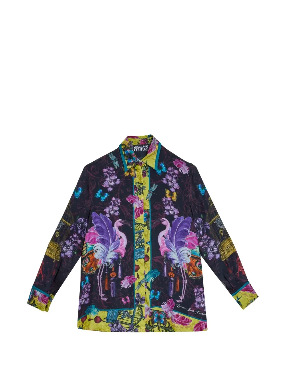 Cuban-Collar Printed Twill Shirt by Versace Jeans Couture