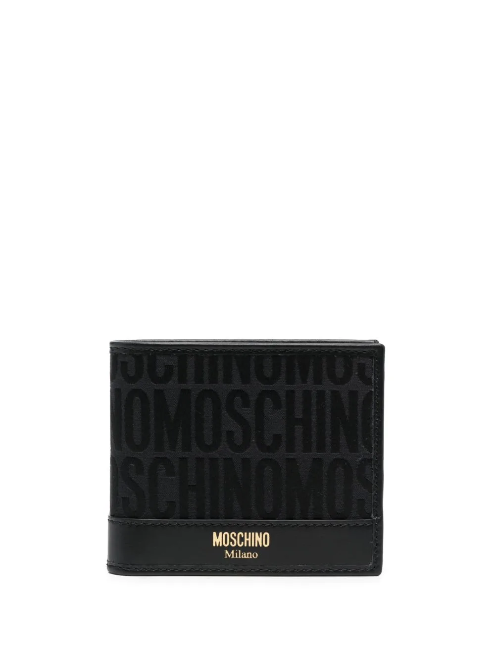 Jacquard-Logo Bi-Fold Wallet by Moschino