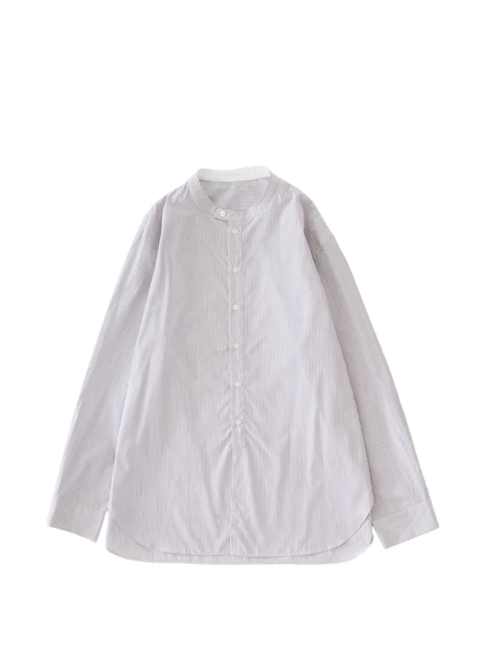 Nick Shadow Stripe Grandad Collar Shirt by Studio Nicholson