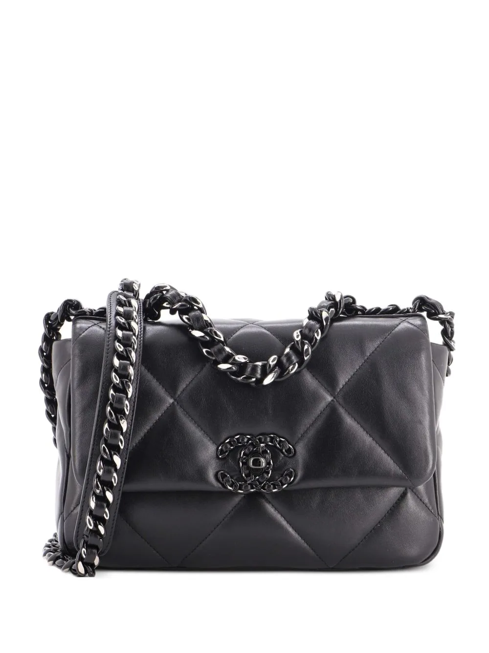 So Black 19 Flap Bag Quilted Lambskin Medium Crossbody Bag