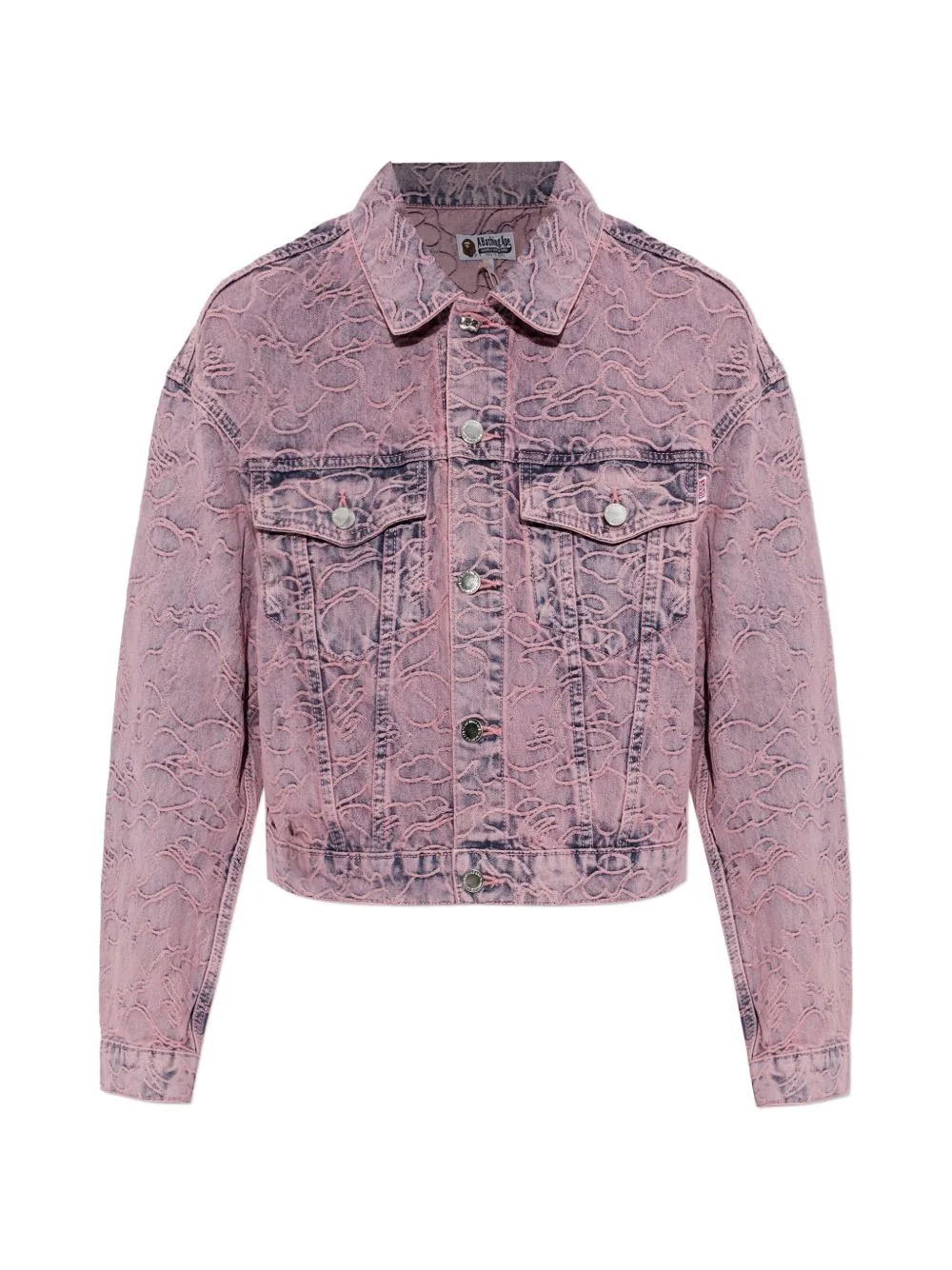 Line Camo Patterned Denim Jacket