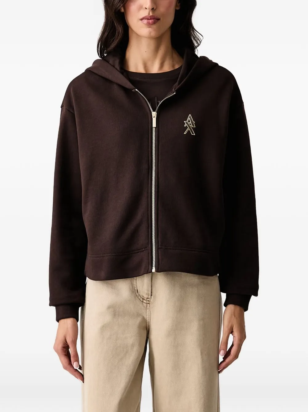 Logo-Plaque Zip-Up Hoodie by Armani Exchange