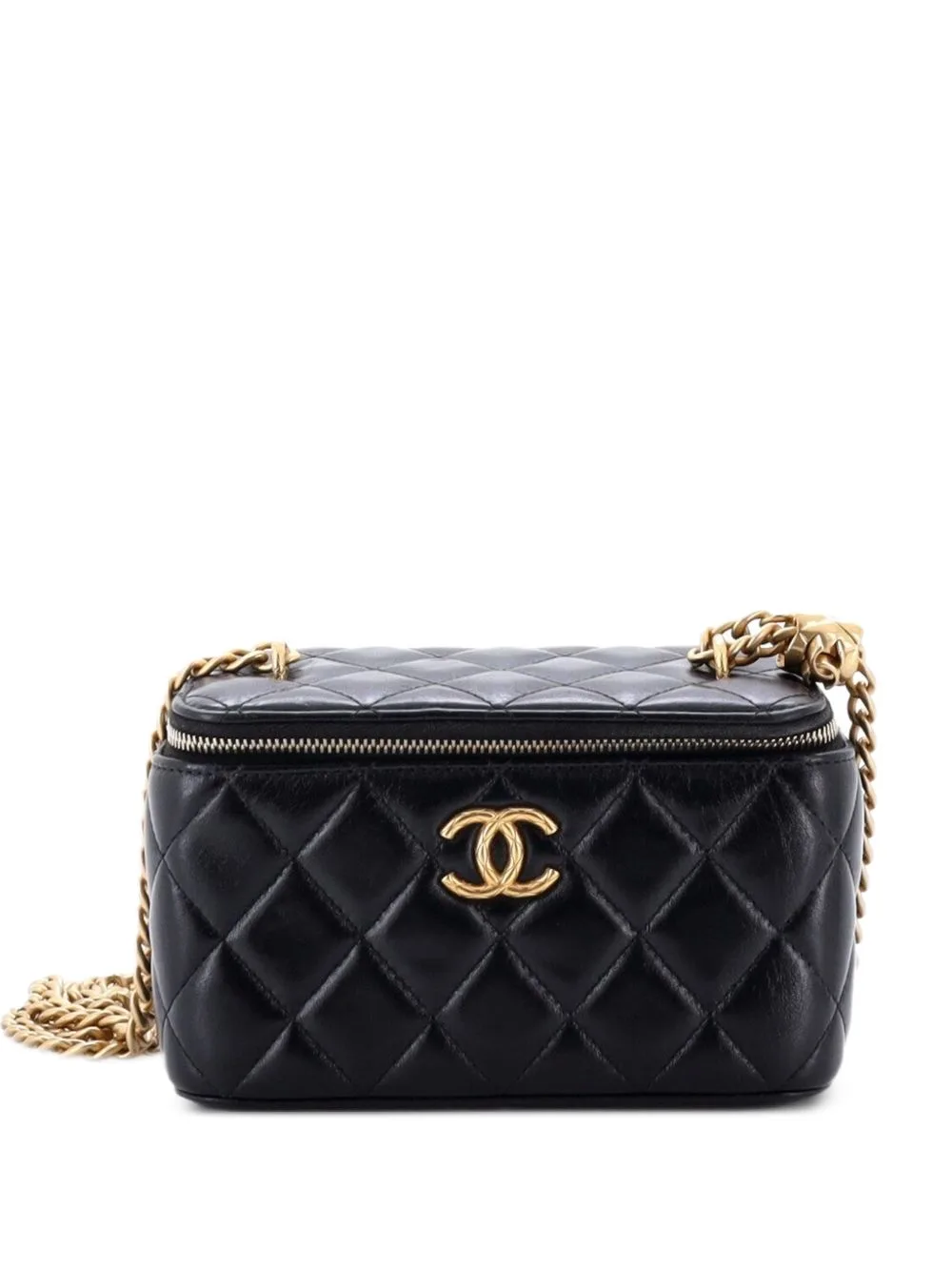 All Slide Long Vanity Case with Chain Quilted Lambskin Small Crossbody Bag