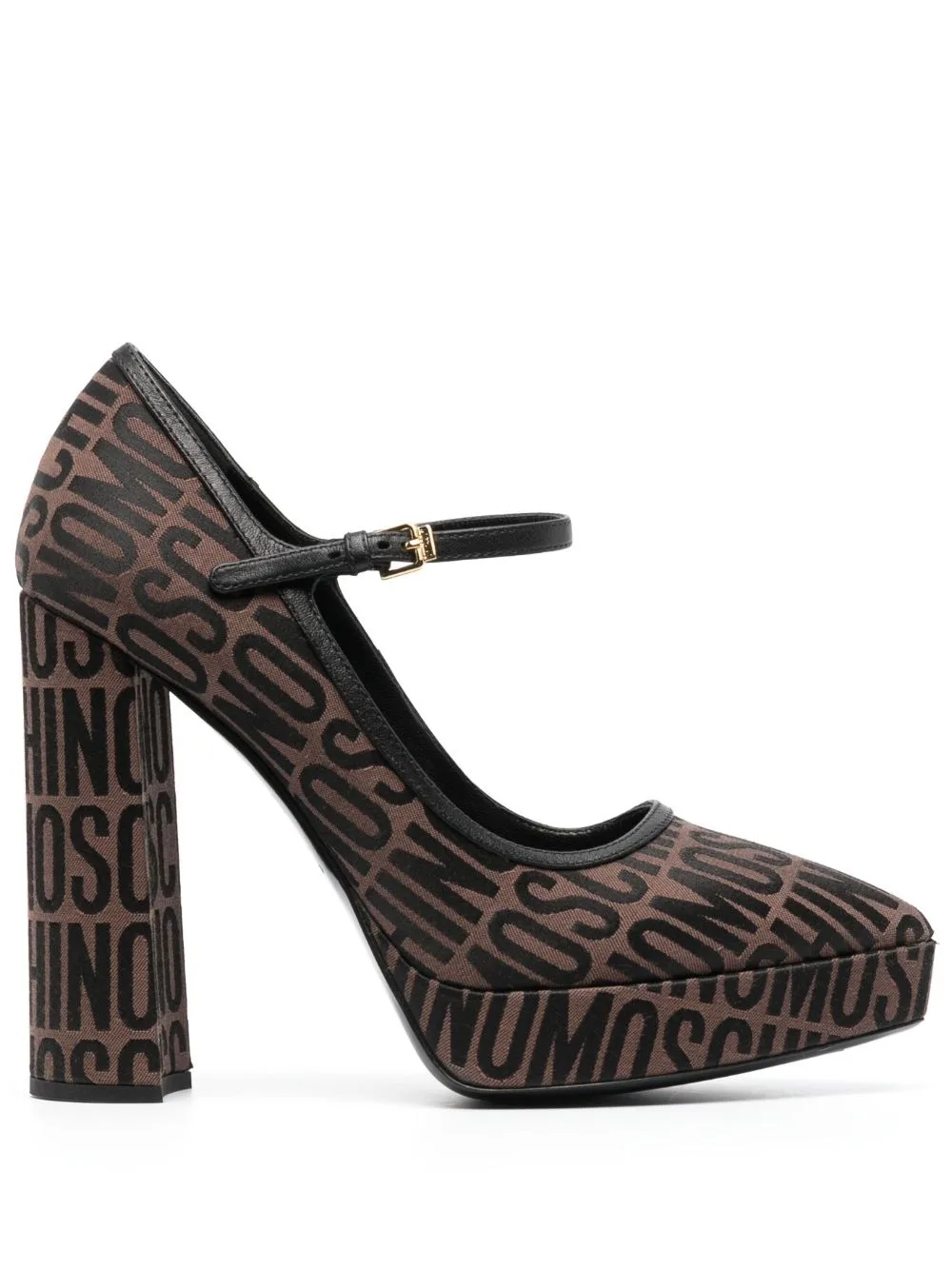 Jacquard-Logo 125mm Block Heel Pumps by Moschino