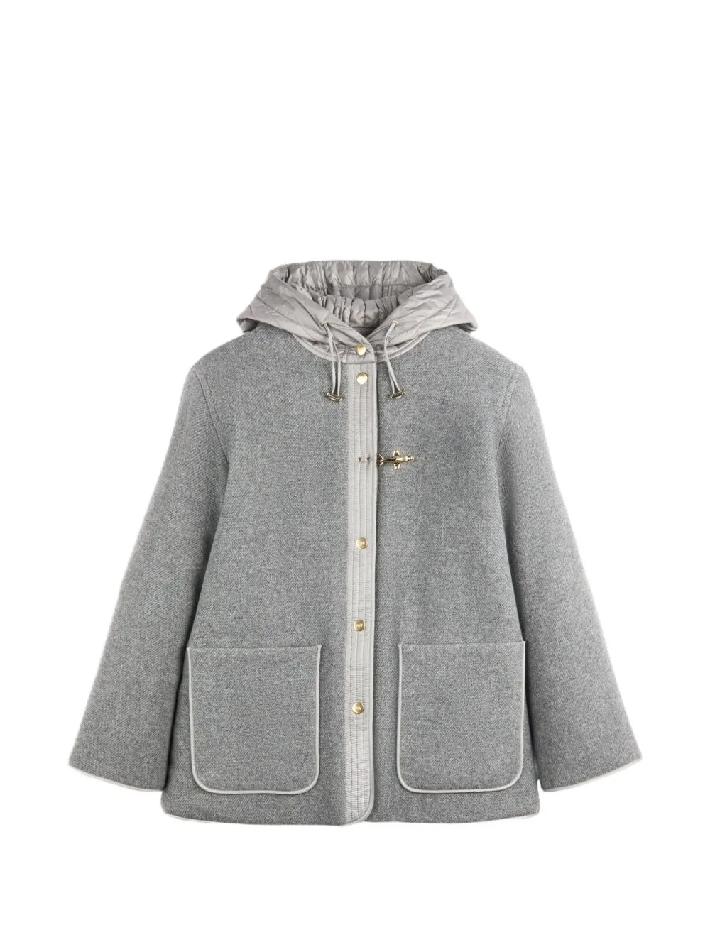 Hooded Lobster-Clasp Coat by Fay