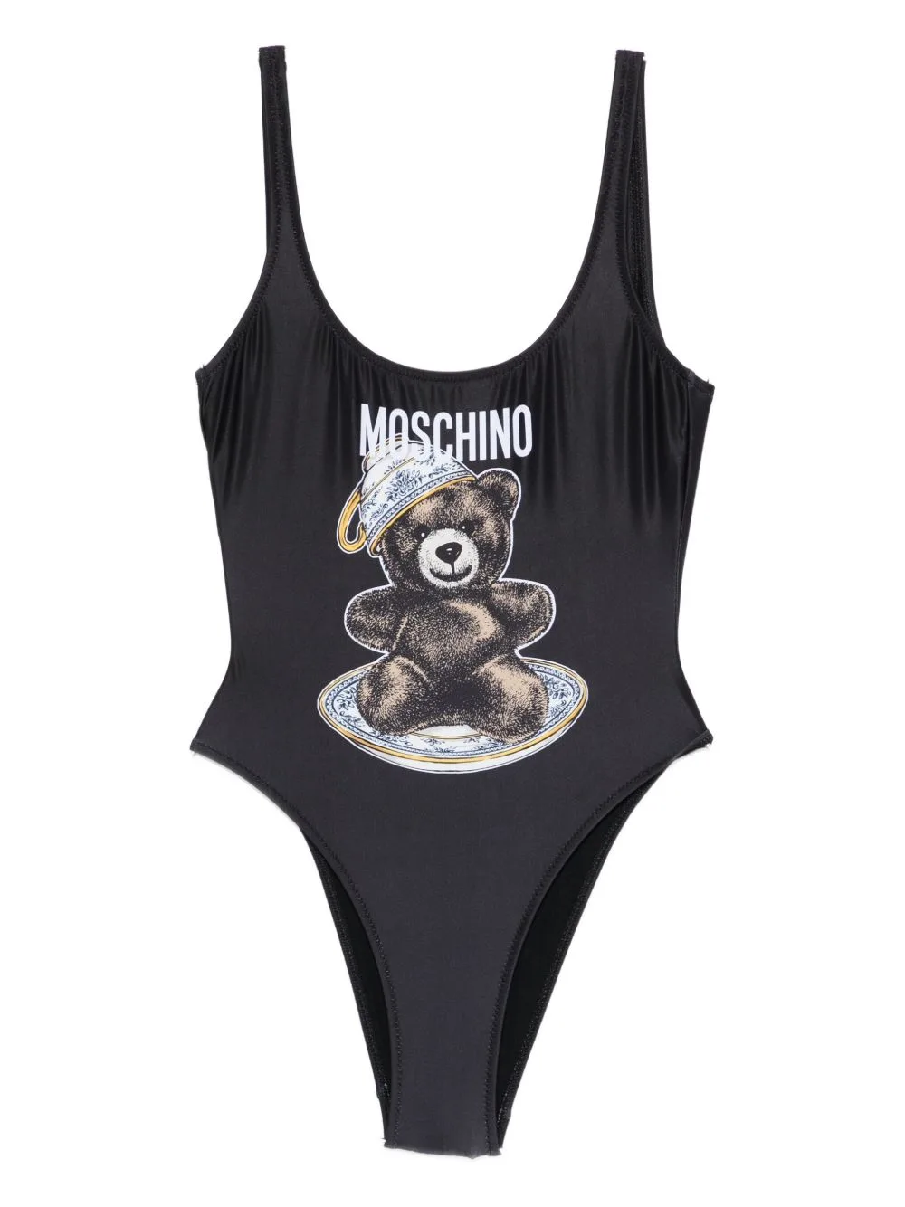 Teddy-Print Swimsuit by Moschino