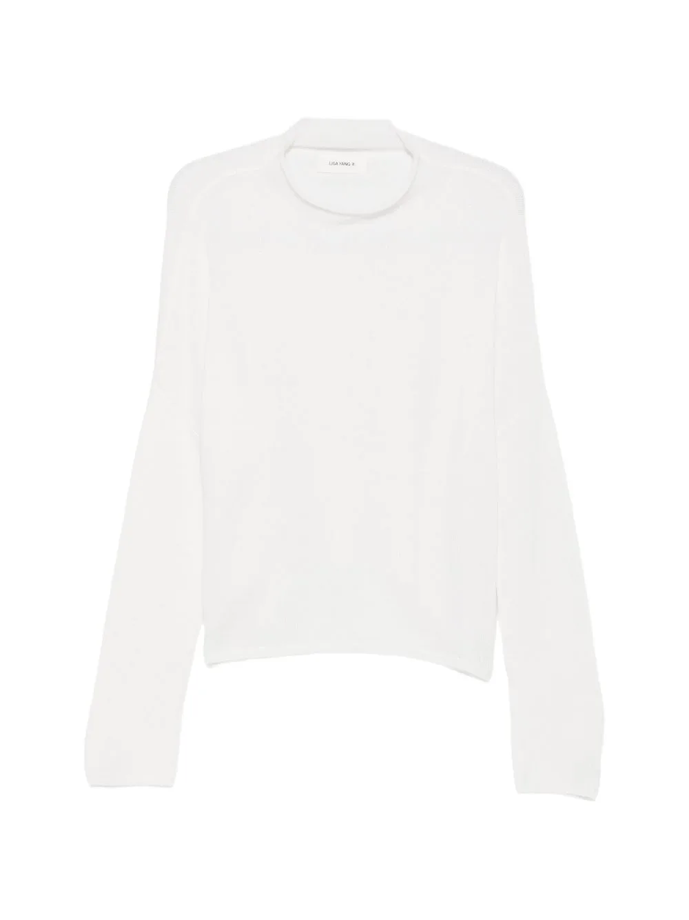 High-Neck Drop-Shoulder Sweater by Lisa Yang