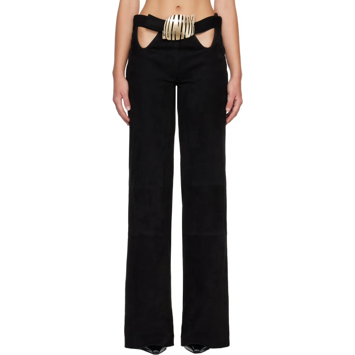 The Curved Suede Trousers by Jean Paul Gaultier
