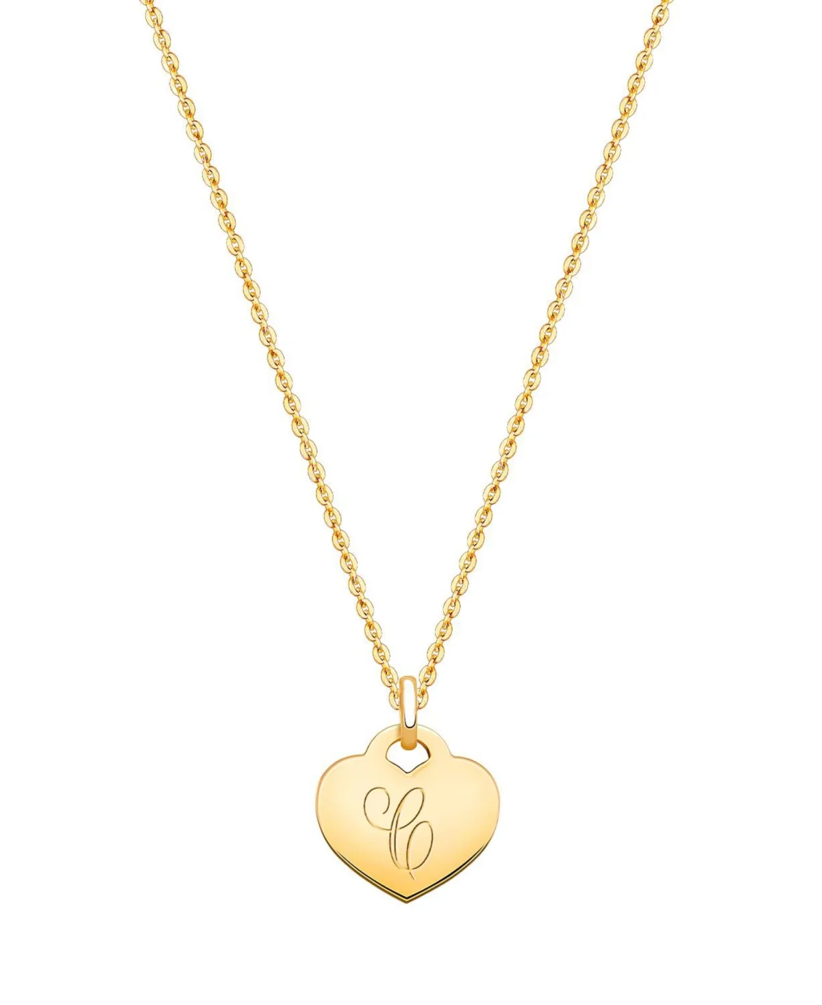 Heart & Engraved Initial 12-14" Necklace by Tiny Blessings