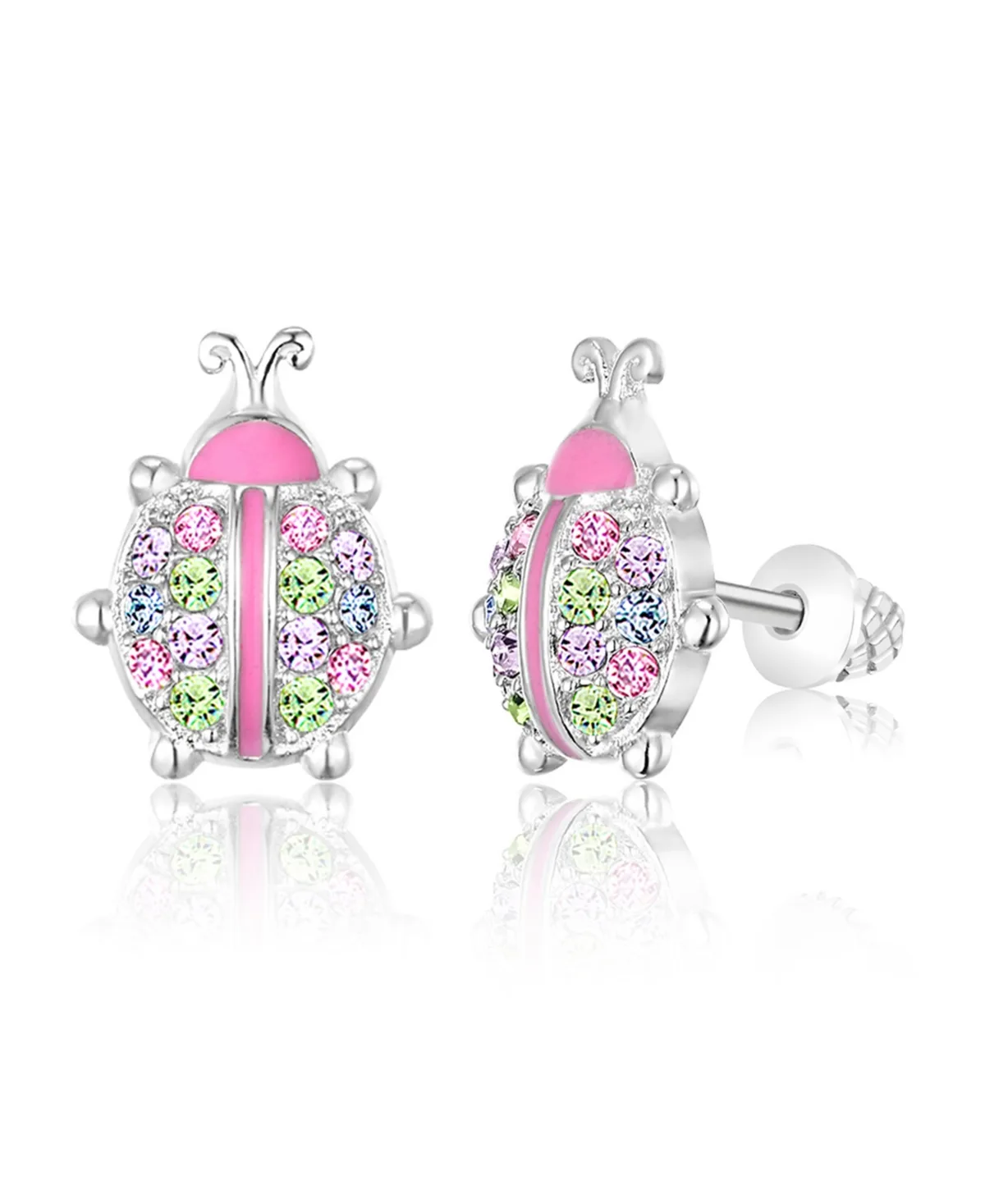 Crystal White Gold Palladium Plating Screwstud Earring by Chanteur