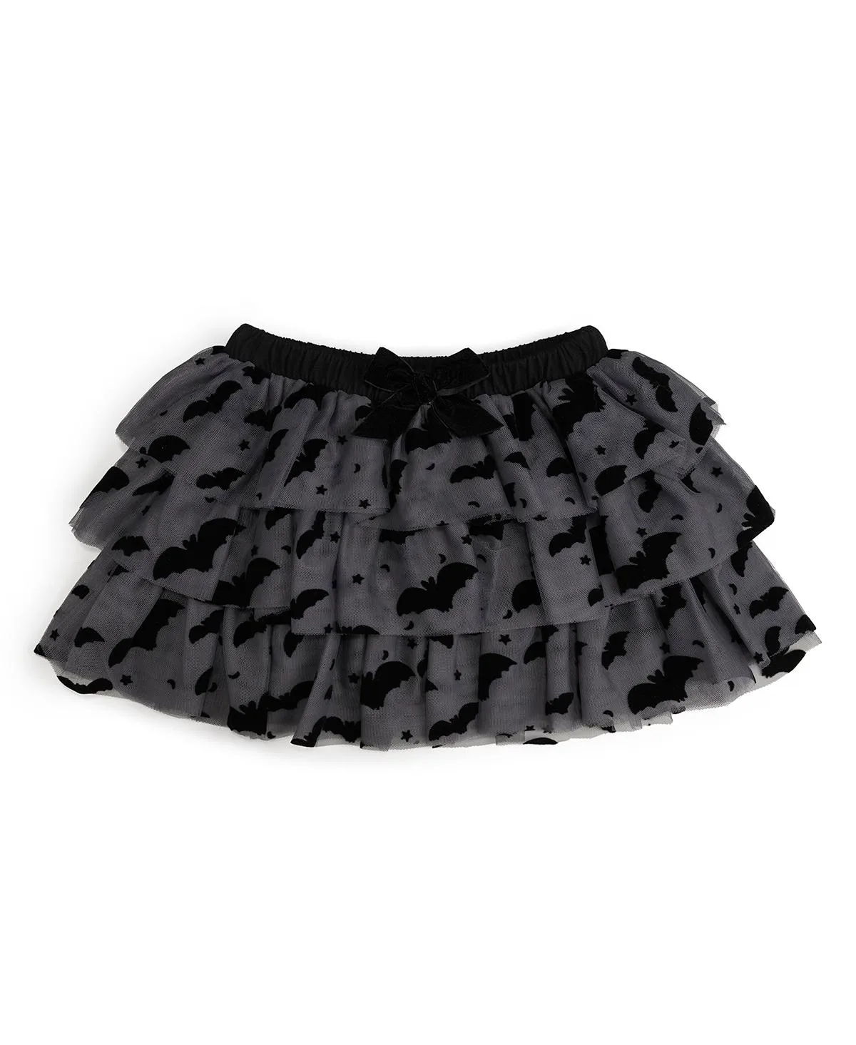 Flocked Bats Halloween Bow Tiered Tutu Skirt by Sweet Wink