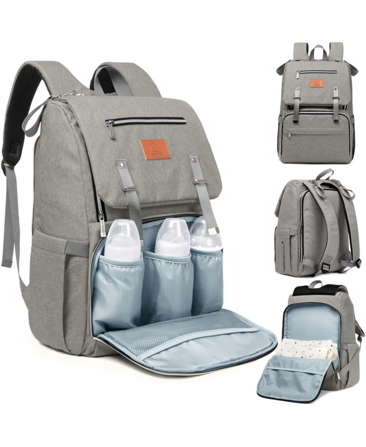 Baby Explorer Diaper Backpack Bag, Large, Waterproof Diaper Bags, Multi Functional Diaper Backpacks by Keababies