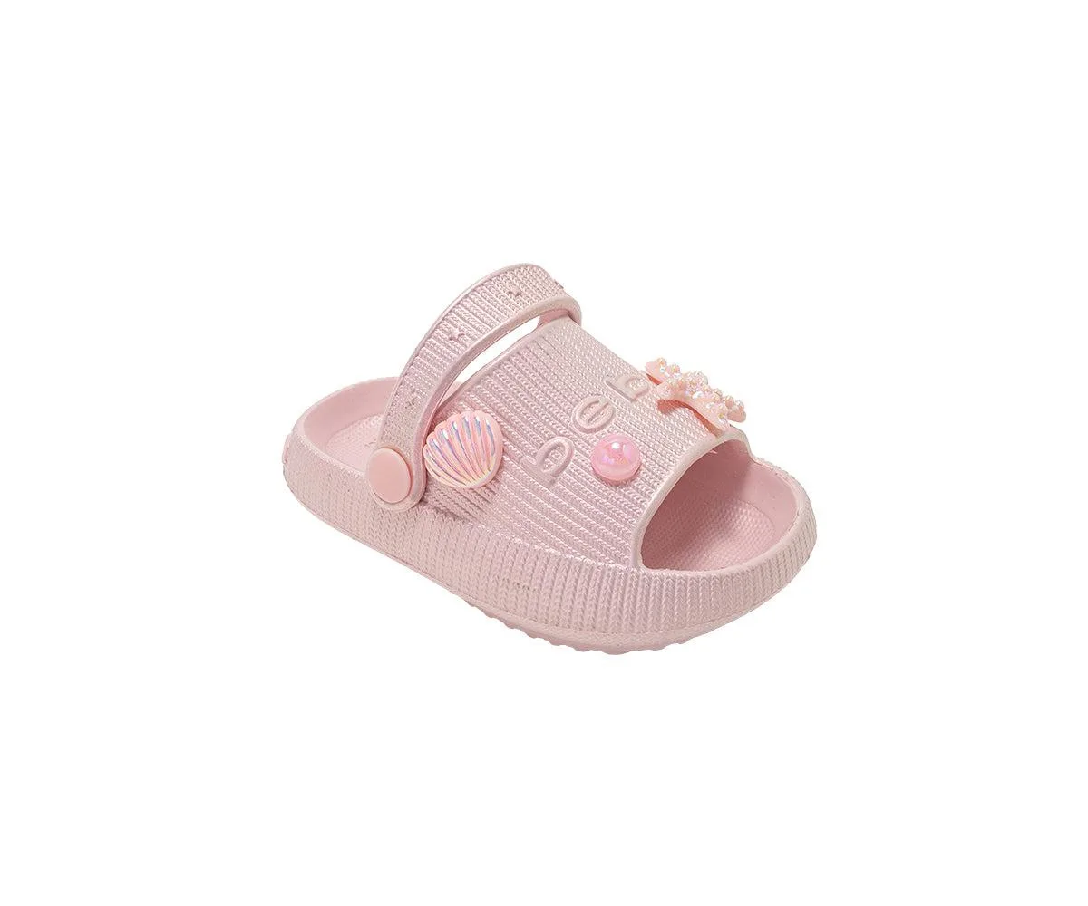 Platform Eva Slide with Iridescent Finish and Sea Life Charms by Bebe
