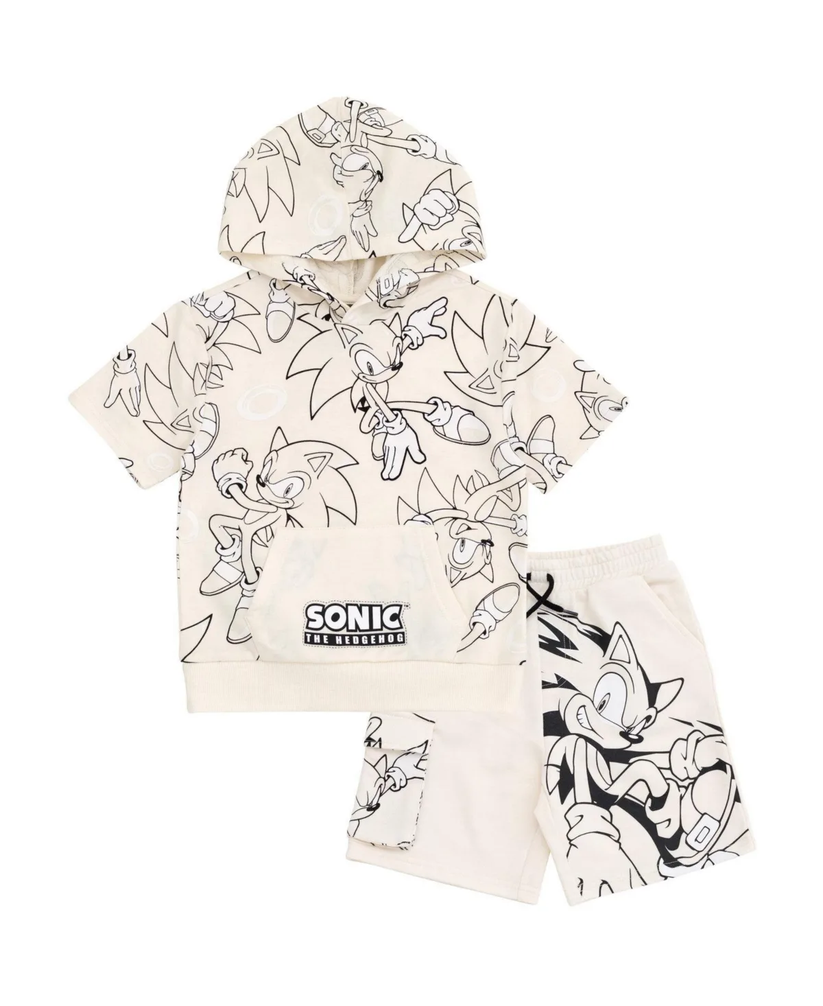 2-Piece Hooded T-Shirt and Shorts Set by Sonic The Hedgehog