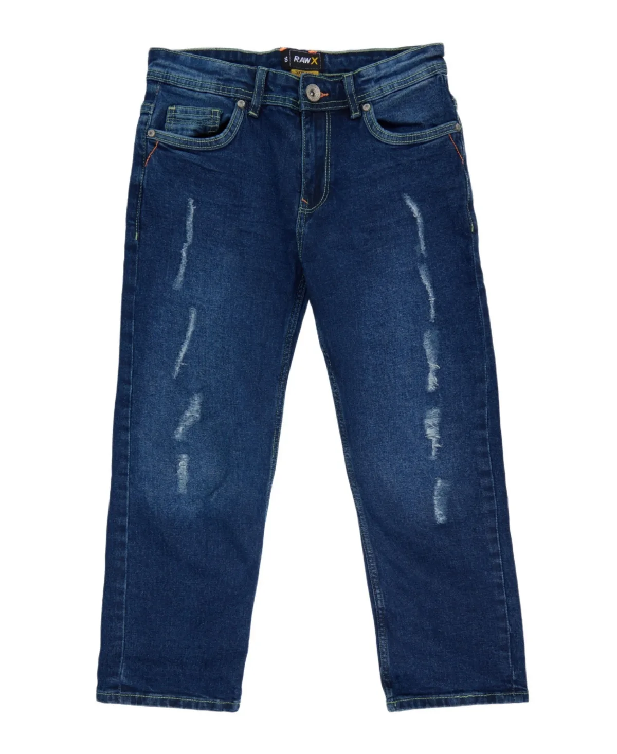 Distressed Neon Stitch Jeans by Raw X