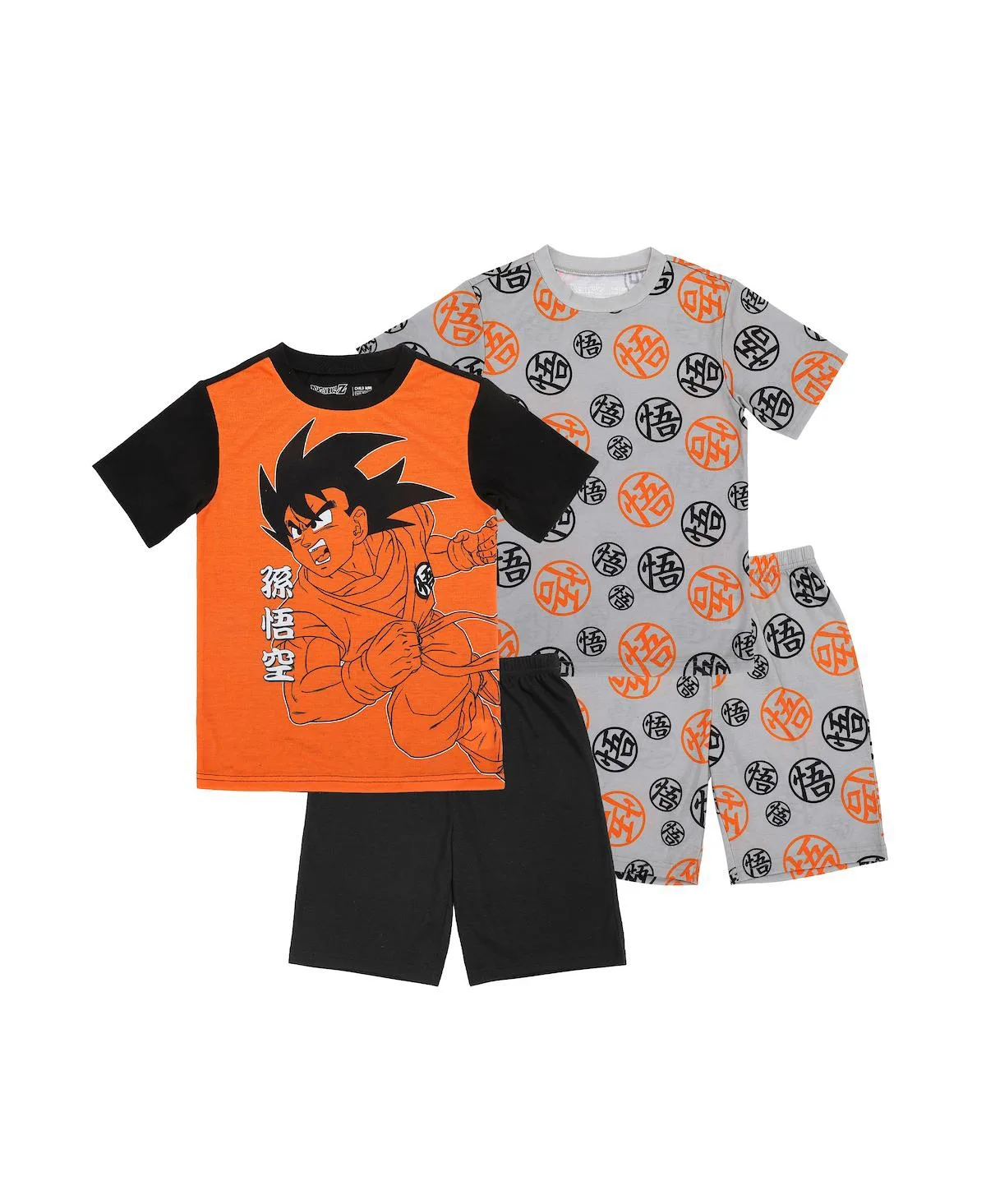 Goku and Kanji 4-Pack Pajama Set by Dragon Ball Z