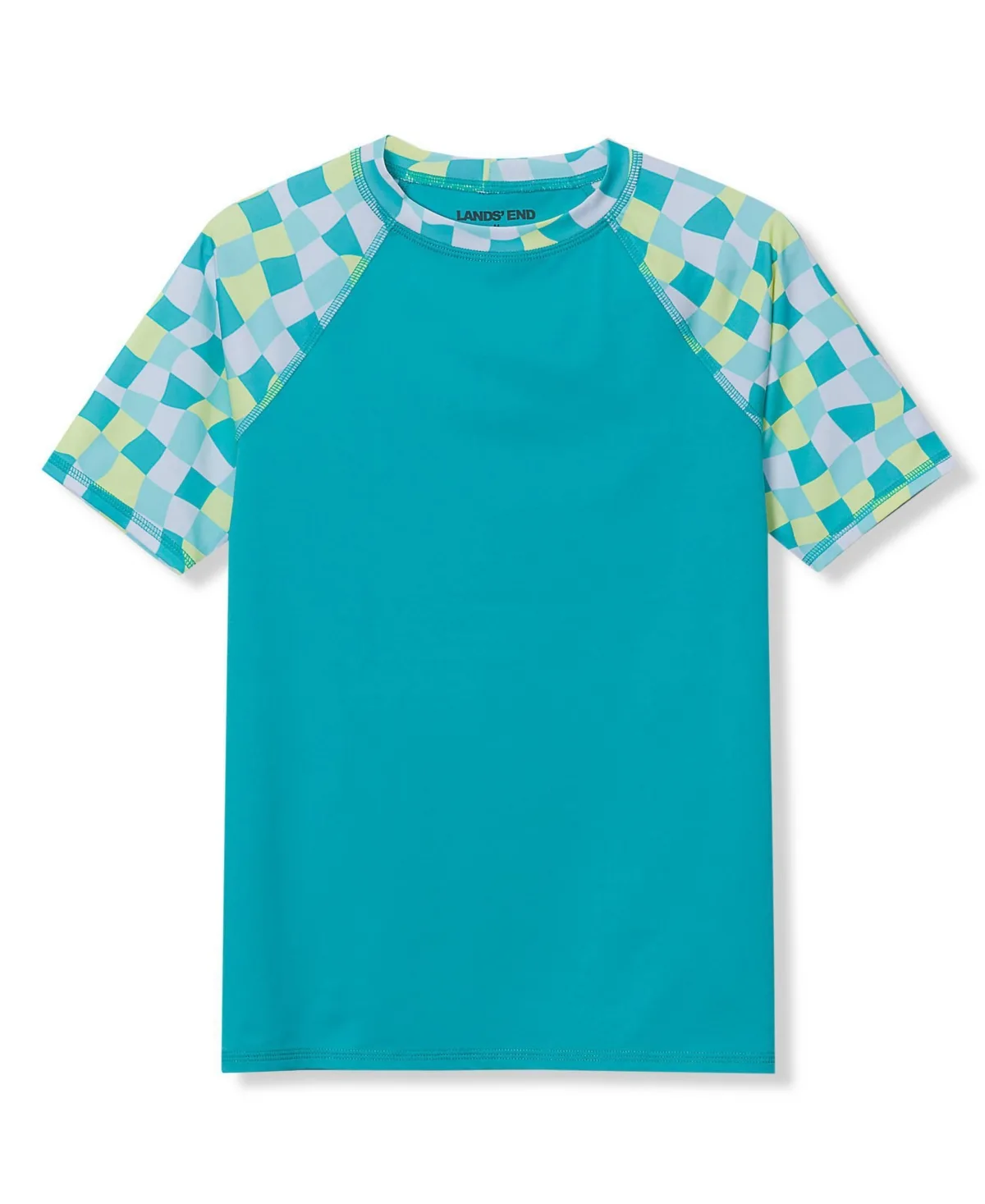 Chlorine Resistant Short Sleeve Crew Neck UPF 50 Rash Guard by Lands' End