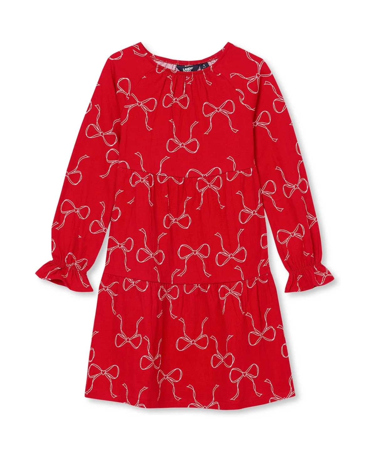 Long Sleeve Tiered Knit Dress by Lands' End