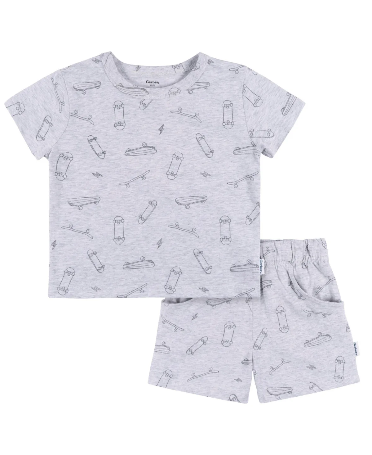 2-Piece T-Shirt and Shorts Set, Heather Skateboard by Gerber