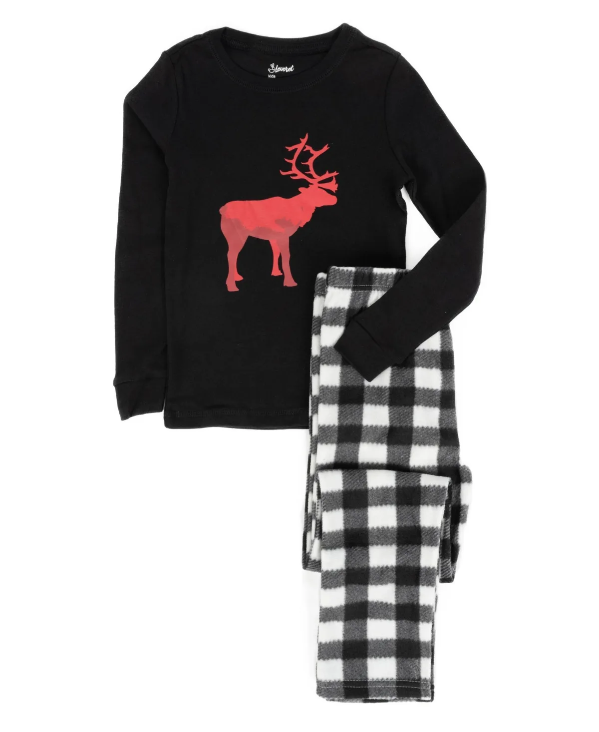 Matching Family Cotton Top and Fleece Pants Holiday Pajamas by Leveret
