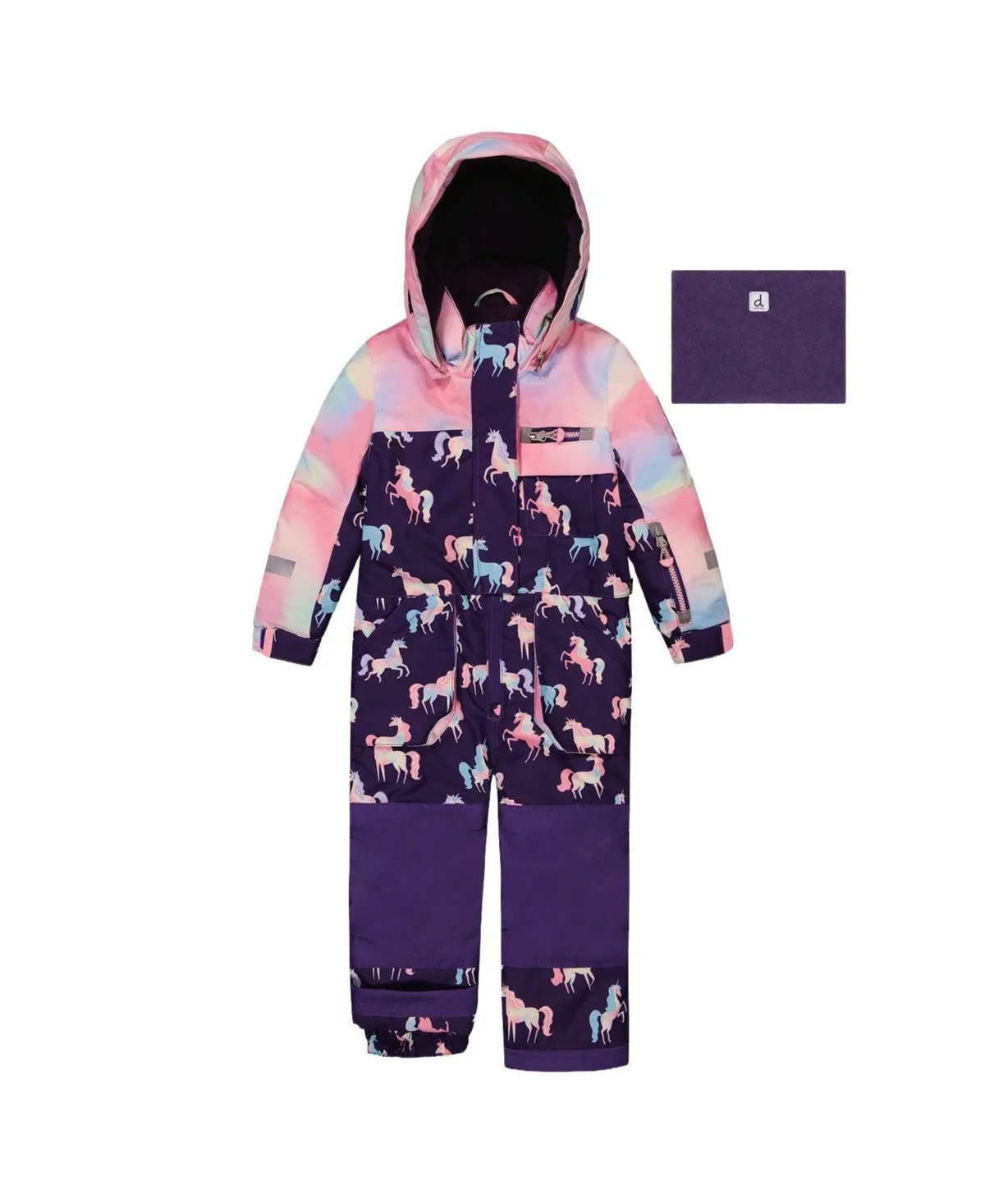 One Piece Play Snowsuit Unicorn Print by Deux Par Deux