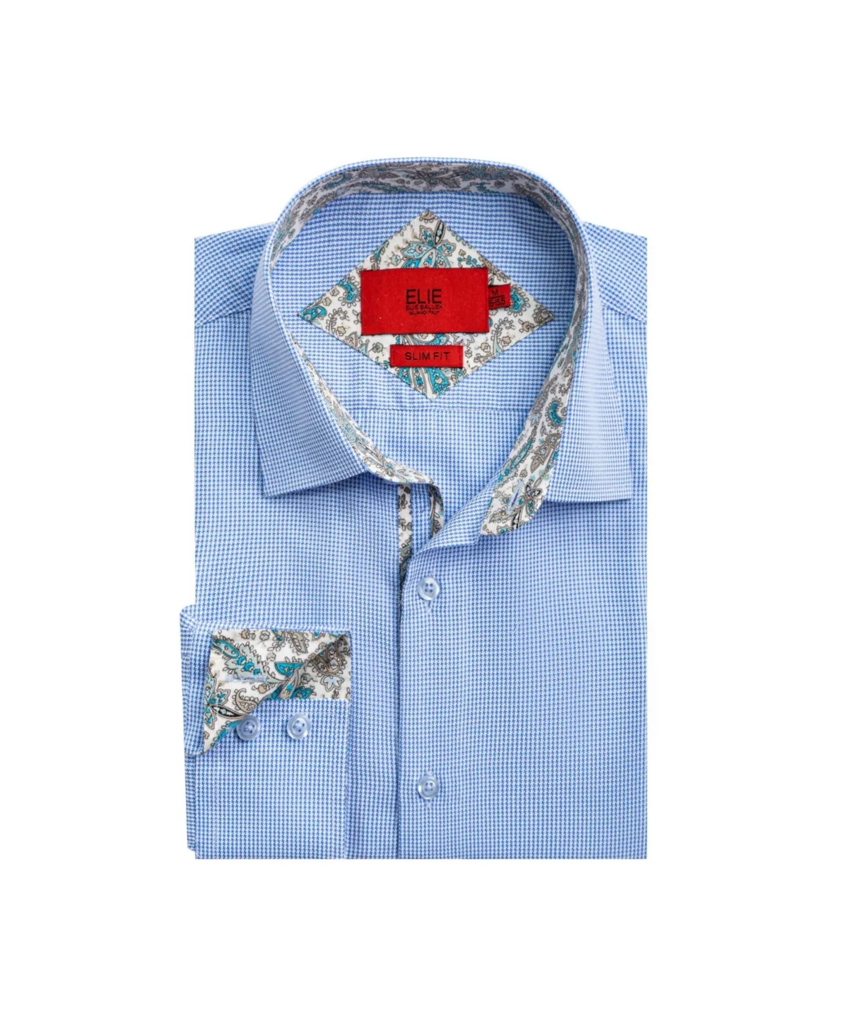 Slim Fit Houndstooth Dress Button-Down Shirt by Elie Balleh