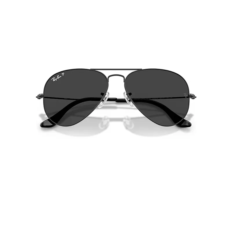 Aviator Classic Sunglasses Black Frame Black Lenses Polarized