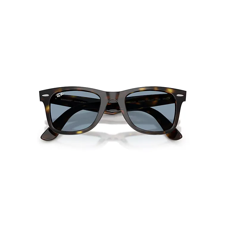 Wayfarer Ease Sunglasses Havana Frame Blue Lenses by Ray-Ban