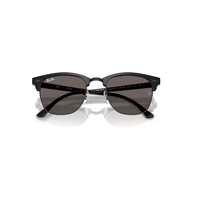 Clubmaster Classic Sunglasses Black Frame Grey Lenses by Ray-Ban