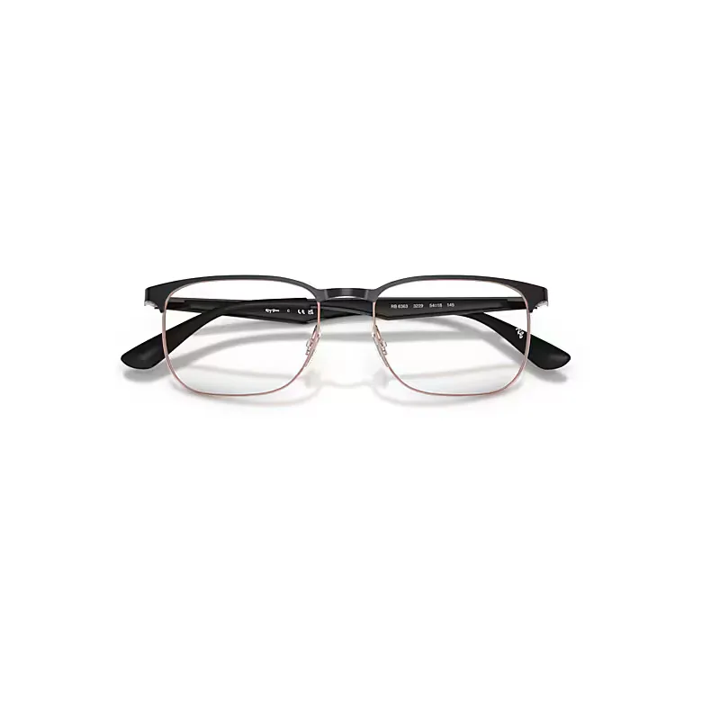 Rb6363 Optics Eyeglasses Black Frame Transparent Lenses Polarized by Ray-Ban