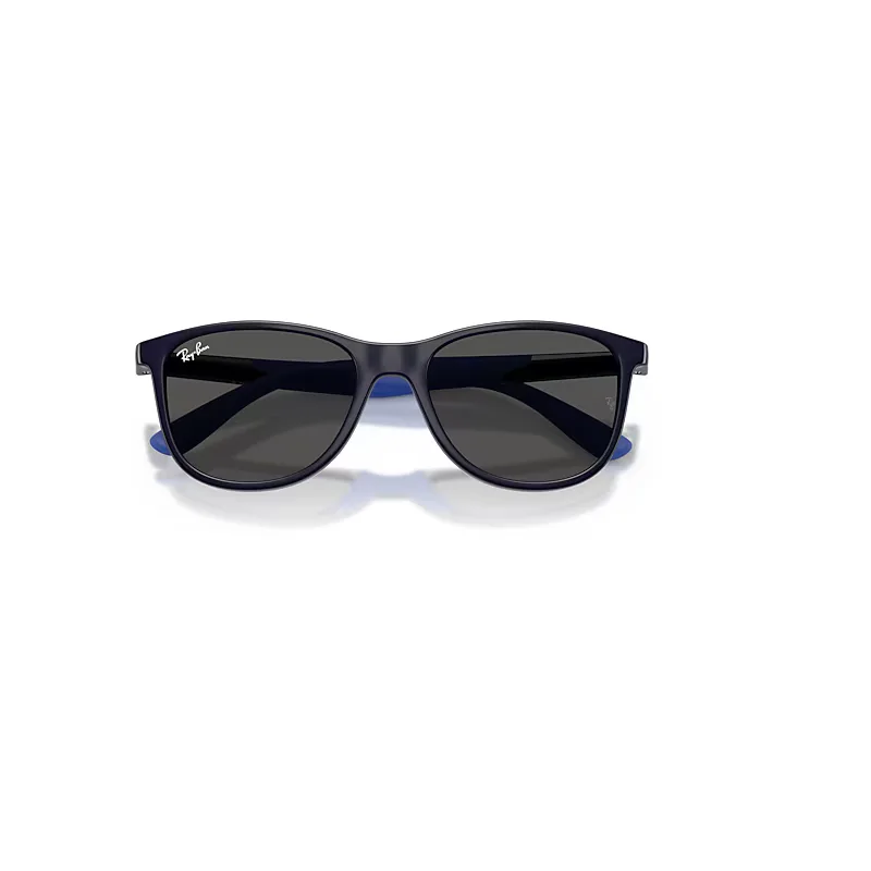 Rb9077s Bio-Based Sunglasses Dark Blue & Rubber Blue Frame Grey Lenses by Ray-Ban