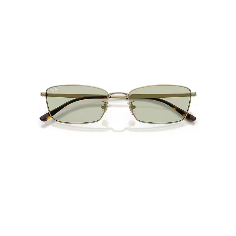 Rb8069d Titanium Sunglasses Gold Frame Green Lenses by Ray-Ban