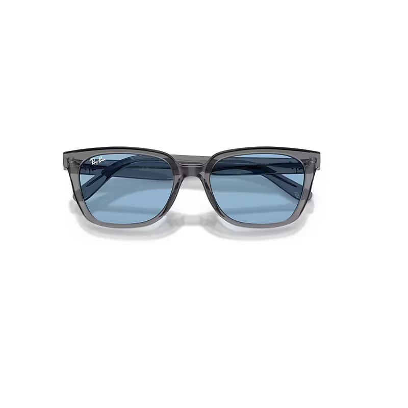 Rb2243d Sunglasses Transparent Grey Frame Blue Lenses by Ray-Ban