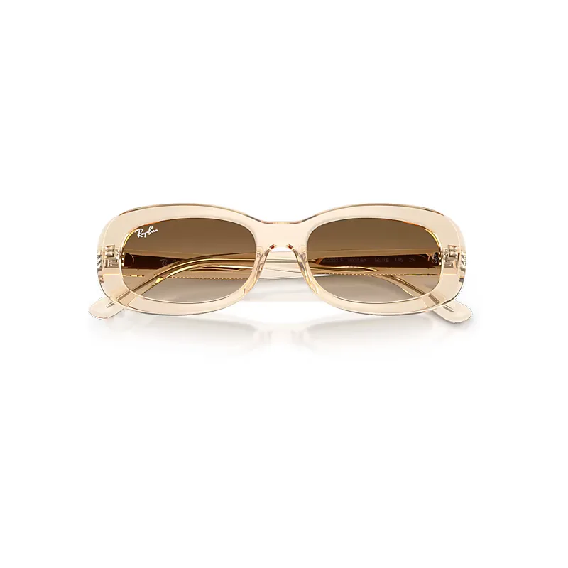 Rb2221 Sunglasses Transparent Nude Frame Brown Lenses by Ray-Ban