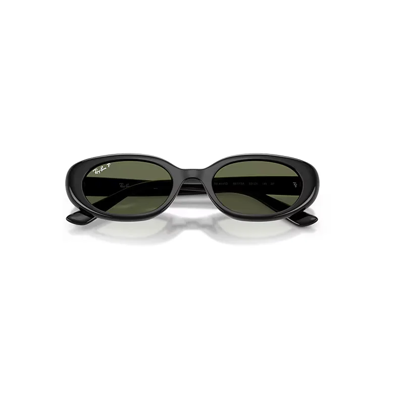 Rb4441d Bio-Based Sunglasses Black Frame Green Lenses Polarized by Ray-Ban