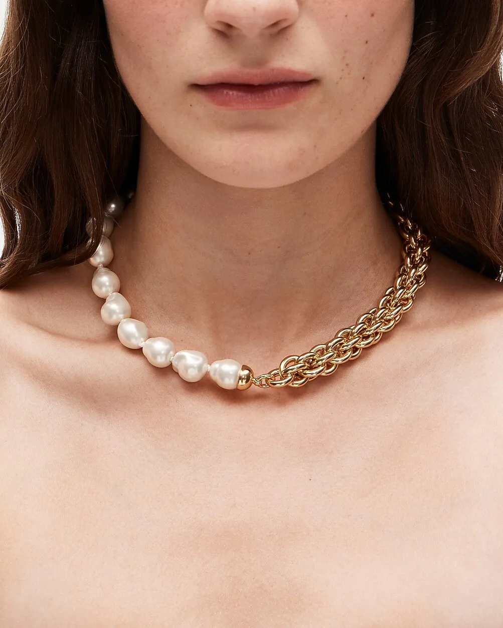 Pearl and Chain Necklace by J.Crew