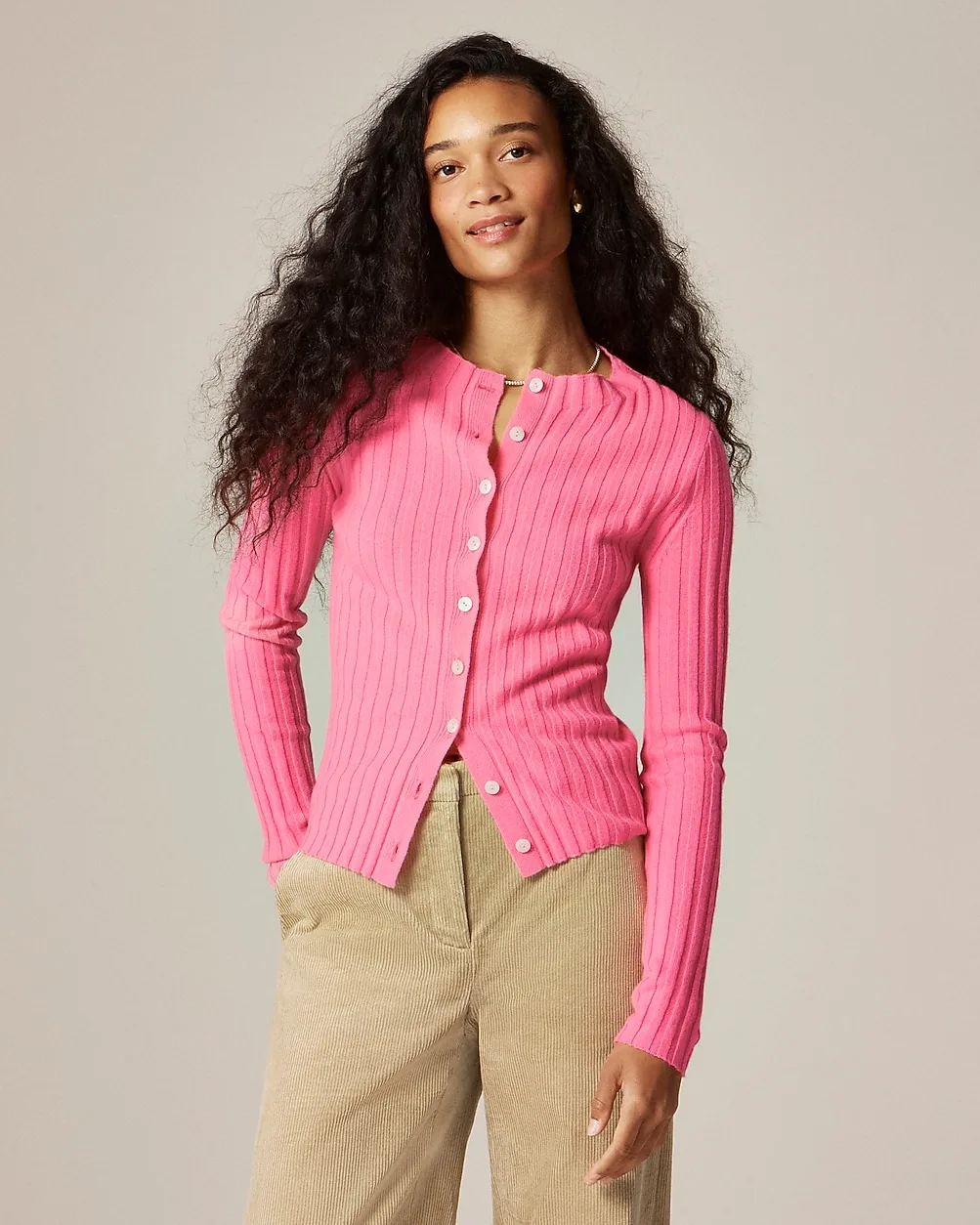 Wide-Rib Cashmere Cardigan by J.Crew