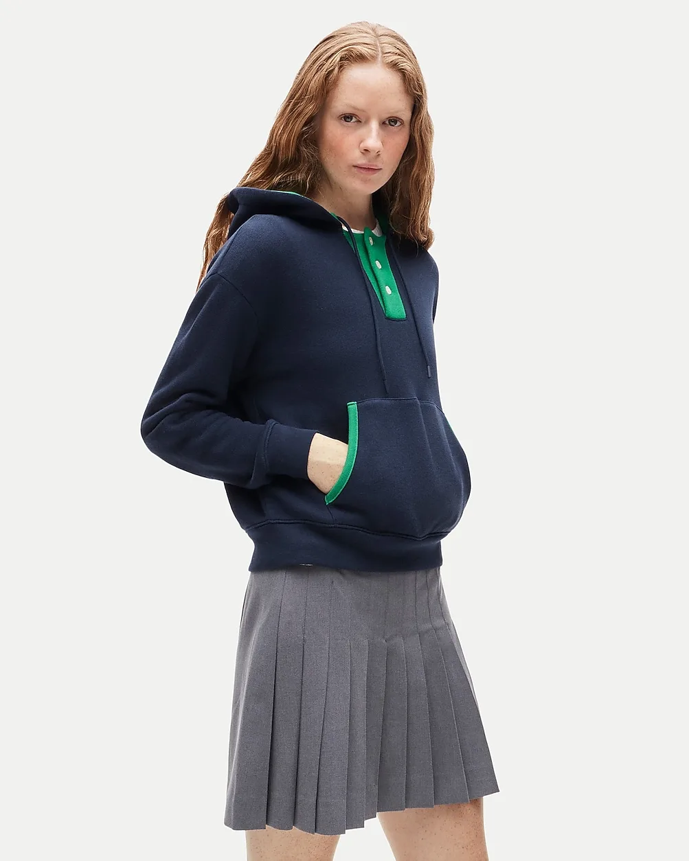Heritage Terry Contrast-Trim Hoodie by J.Crew
