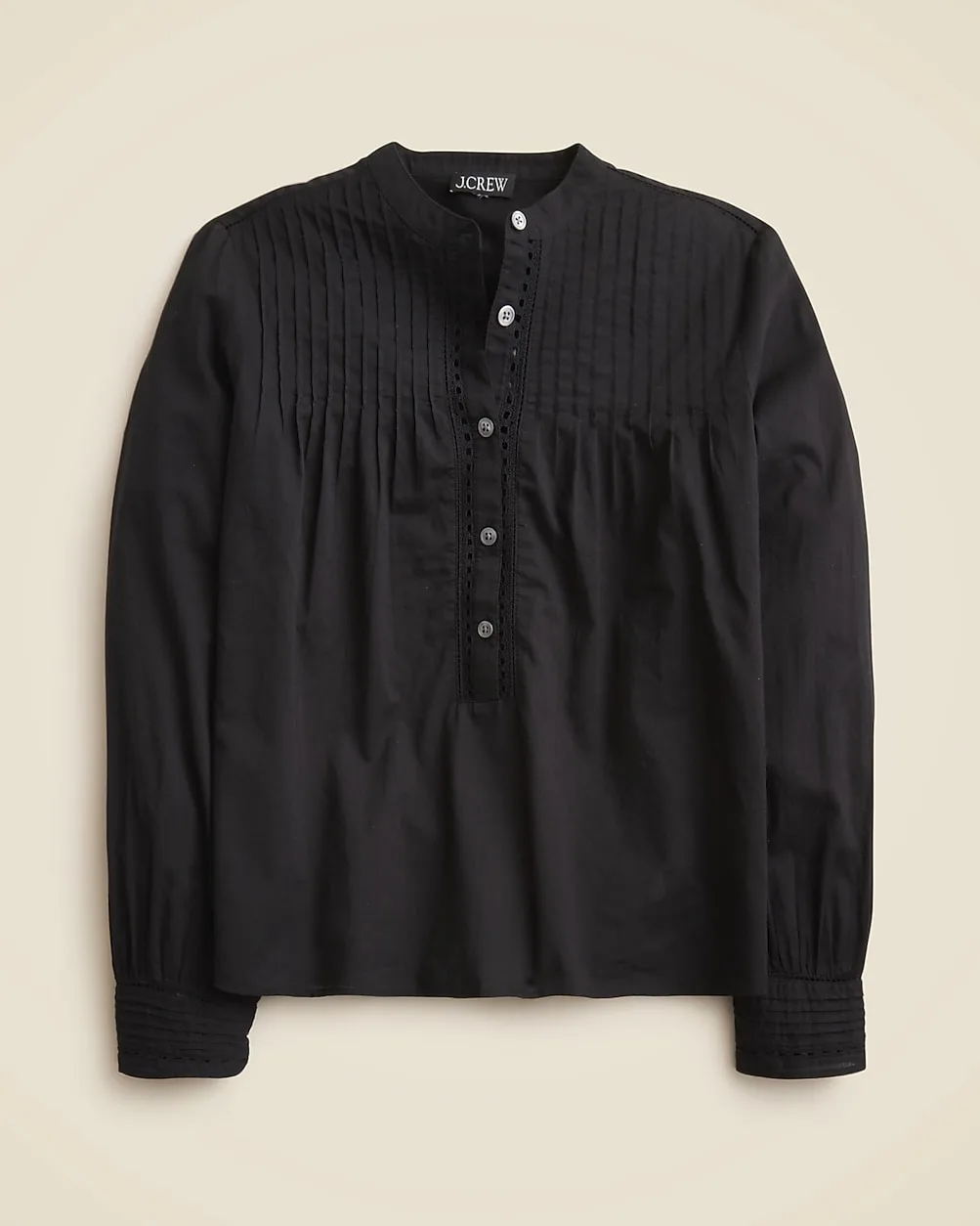 Pintuck Lace-Trim Top in Cotton Voile by J.Crew