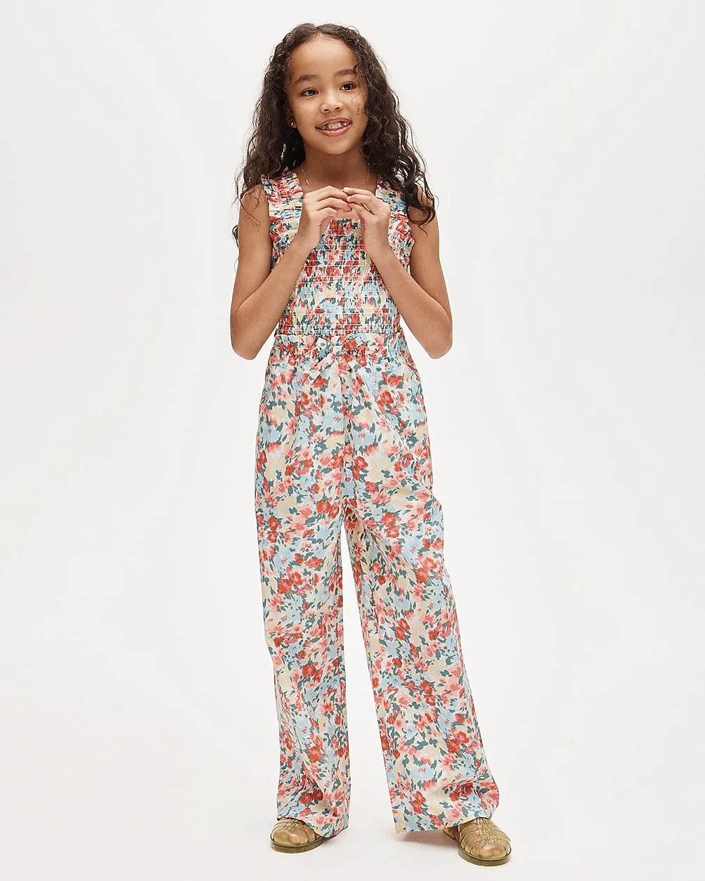 Smocked Jumpsuit in Painted Floral by J.Crew