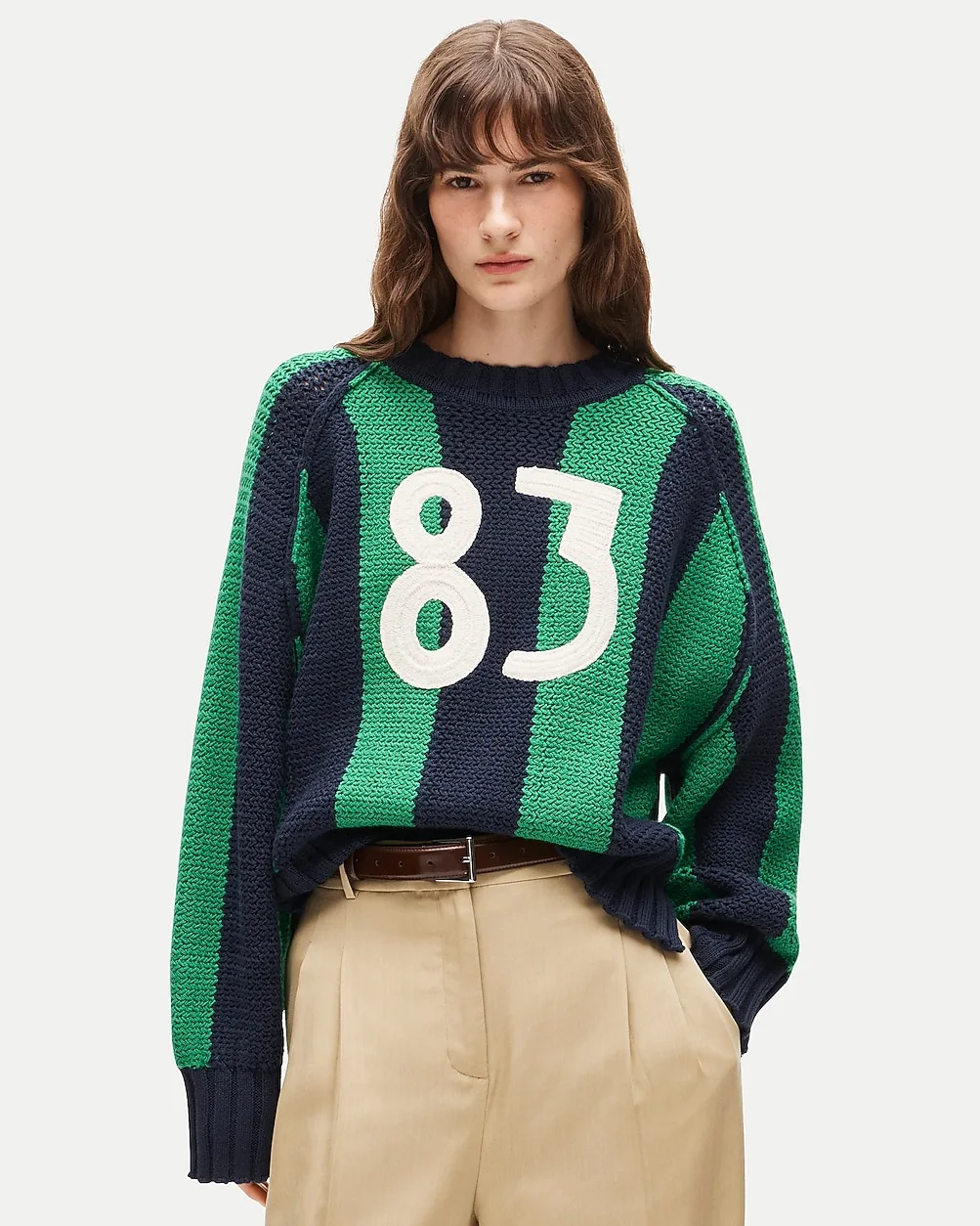 Rive Graphic "83" Crewneck in Stripe by J.Crew