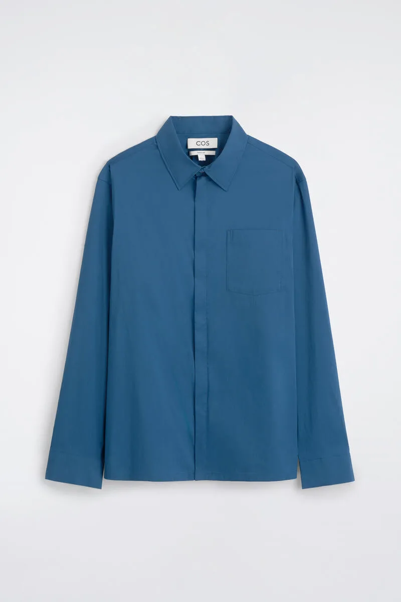 Cotton-Blend Zip-Up Shirt by COS