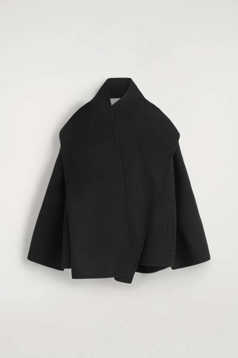 Double-Faced Wool-Blend Scarf Jacket