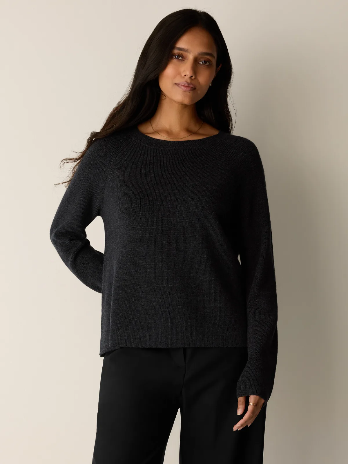 Merino Crew Neck Top in Regenerative Wool