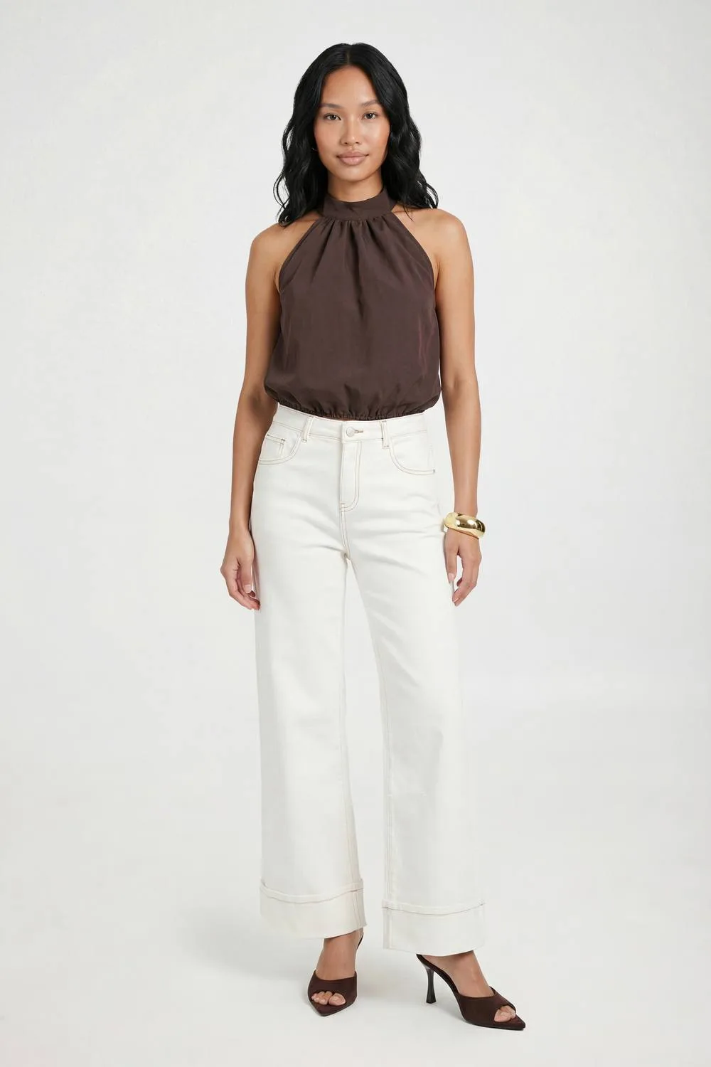 Peached Halter Blouson Top by boohoo