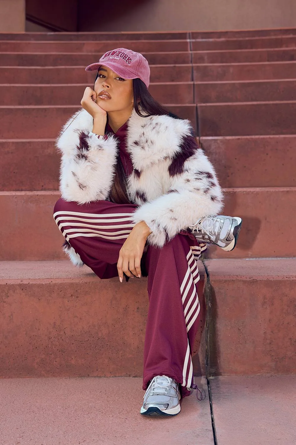 Side Stripe Tricot Adjustable Cuff Wide Leg Jogger Pants by boohoo