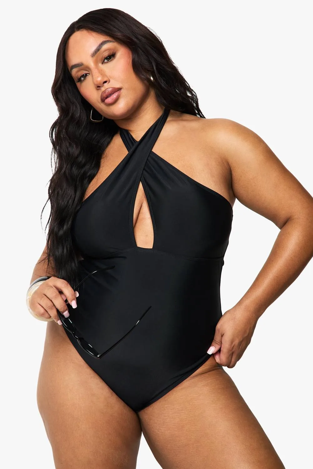 Tummy Control Cross Over Swimsuit by boohoo