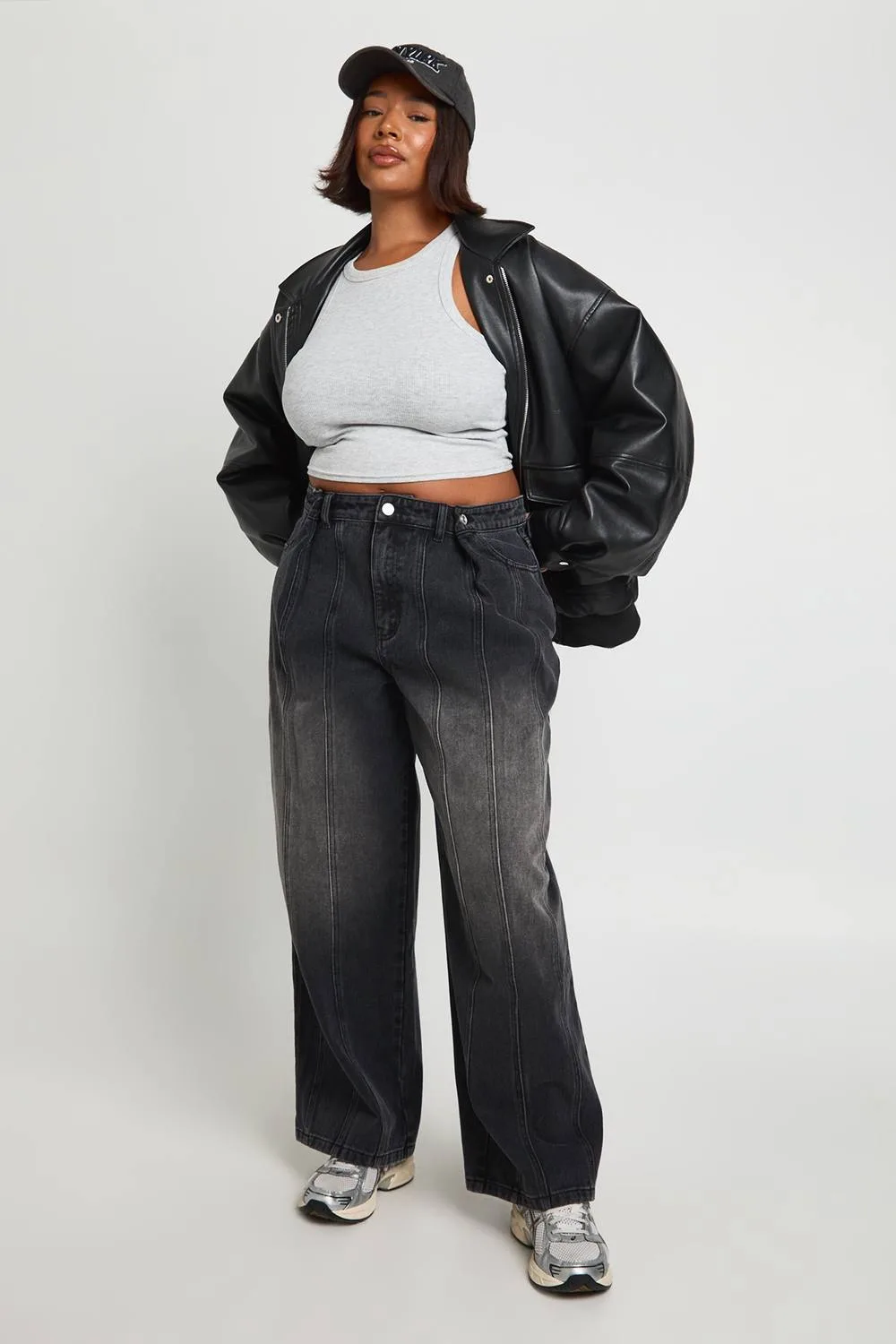 Adjustable Waist Wide Leg Jean by boohoo