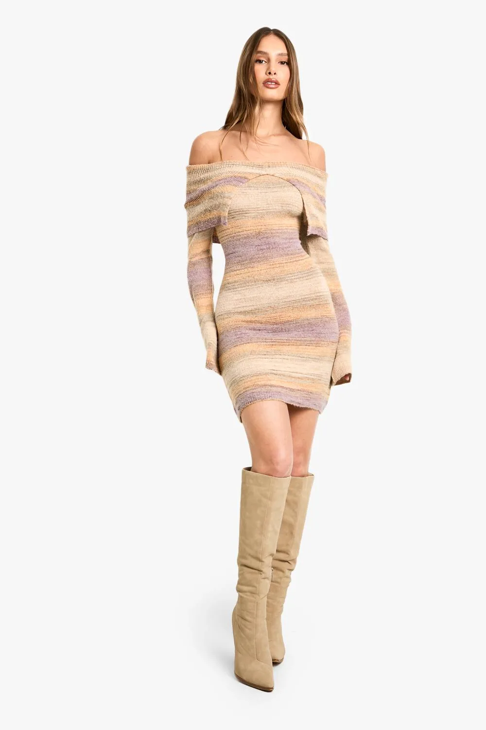 Bardot Stripe Jumper Knit Dress by boohoo
